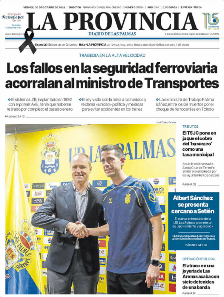 Portada de La Provincia (Espa&ntilde;a)
