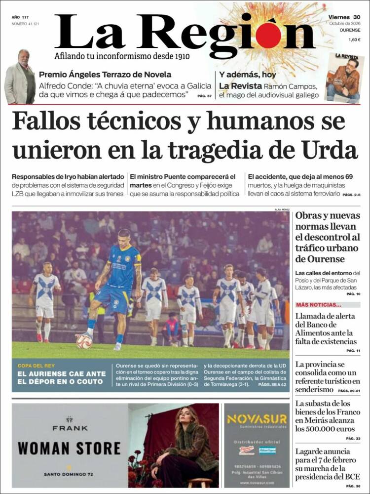 Portada de La Región de Ourense (Espa&ntilde;a)