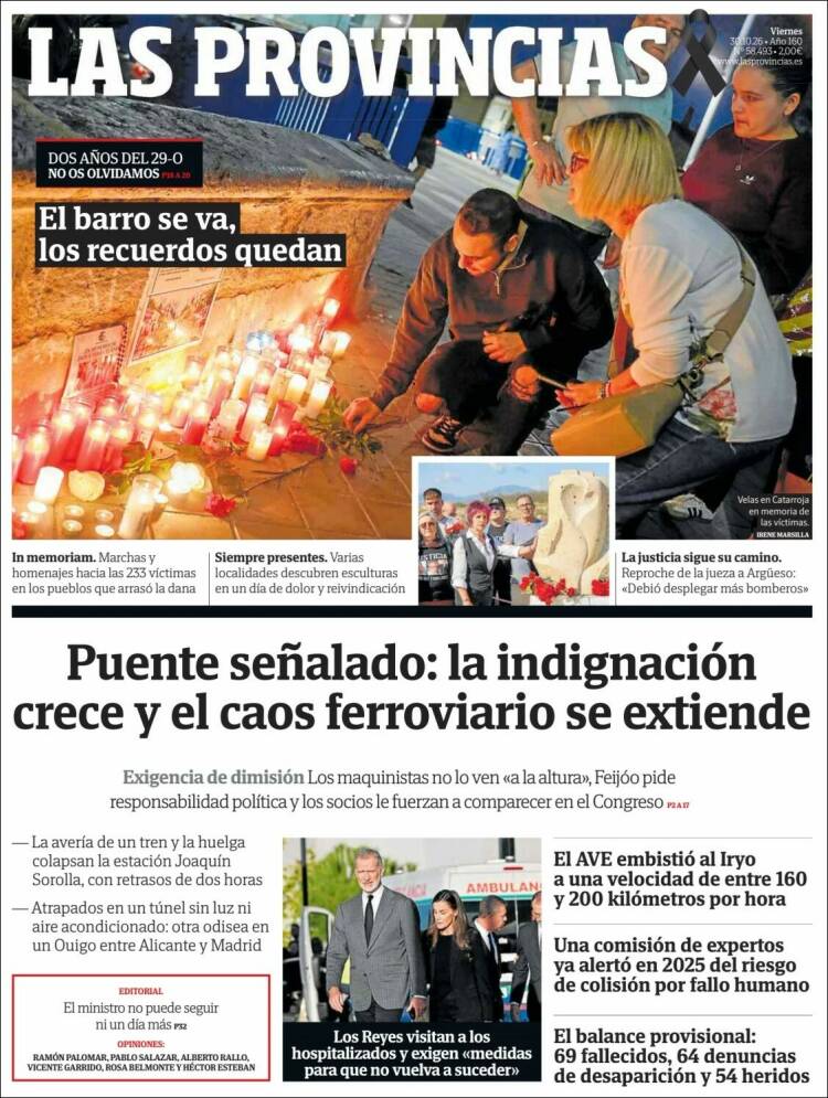 Portada de Las Provincias (Espa&ntilde;a)