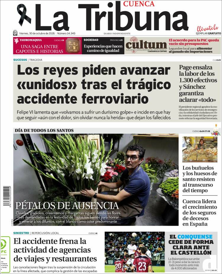 Portada de La Tribuna de Cuenca (Espa&ntilde;a)