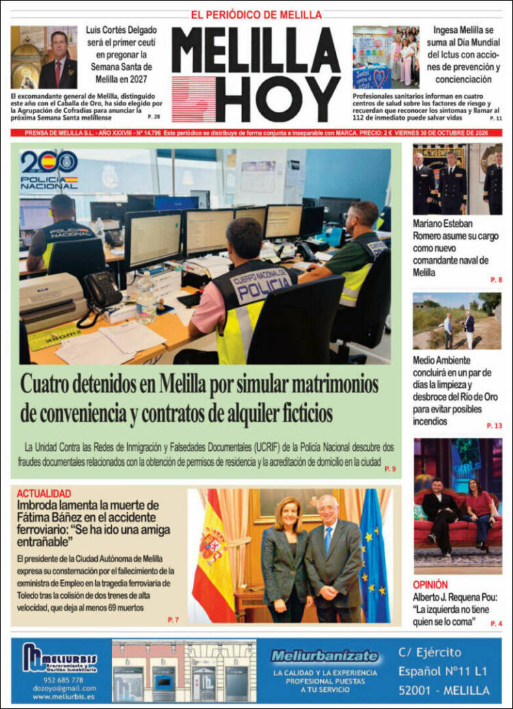 Portada de Melilla Hoy (Espa&ntilde;a)