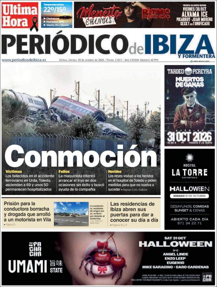 Portada de Periódico de Ibiza (Espa&ntilde;a)