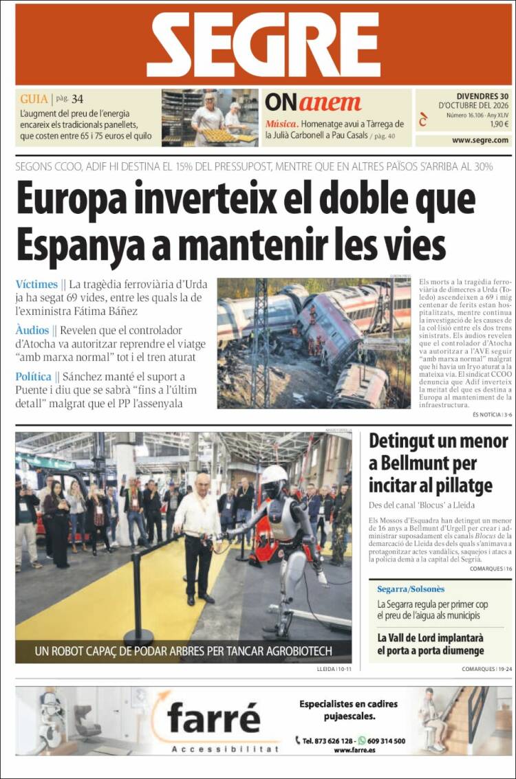 Portada de Segre (Espa&ntilde;a)