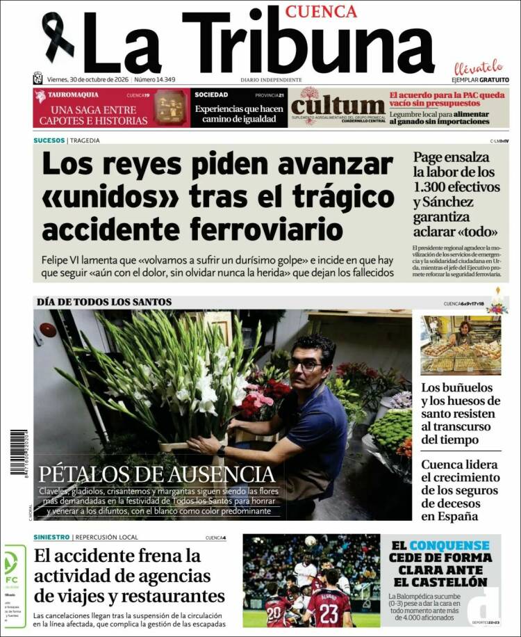 Portada de La Tribuna de Cuenca (Espa&ntilde;a)