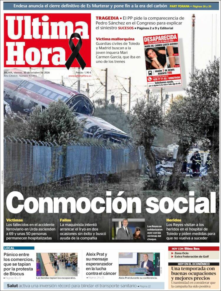 Portada de Última Hora (Espa&ntilde;a)
