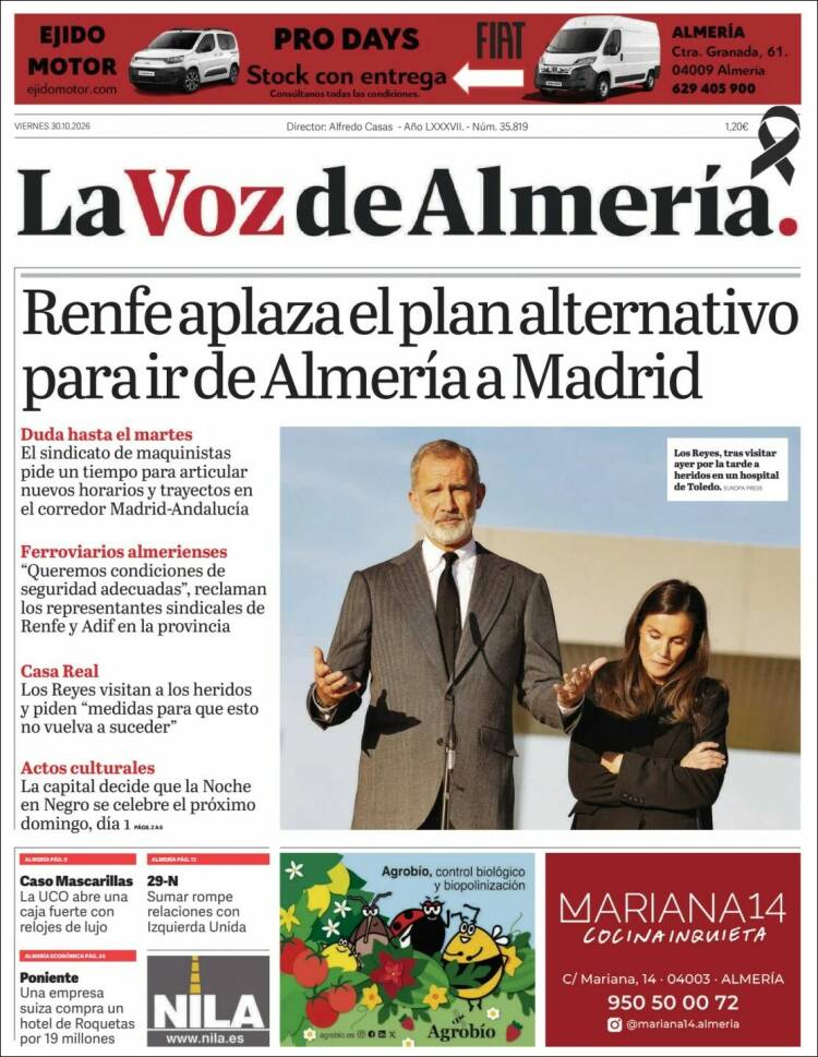 Portada de La Voz de Almería (Espa&ntilde;a)