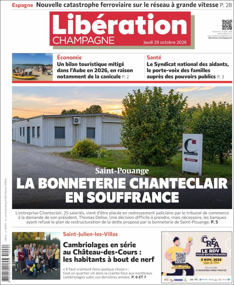 Portada de Libération Champagne (Francia)