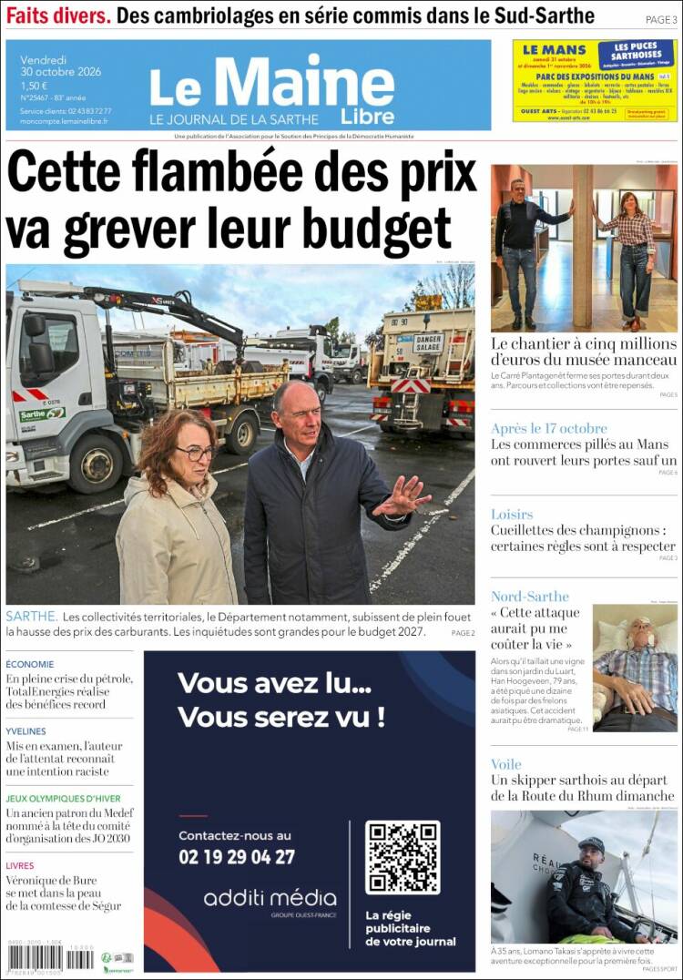 Portada de Le Maine Libre (Francia)