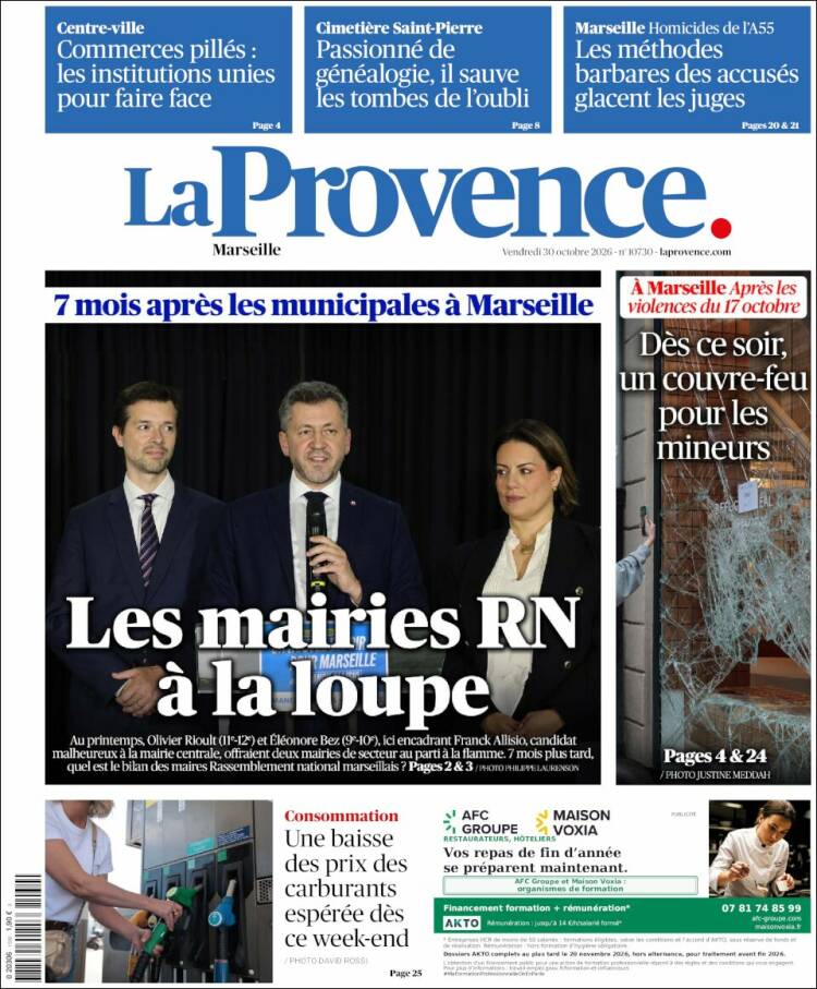 Portada de La Provence (Francia)