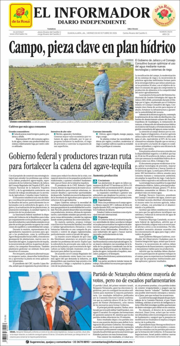 Portada de El Informador (M&eacute;xico)