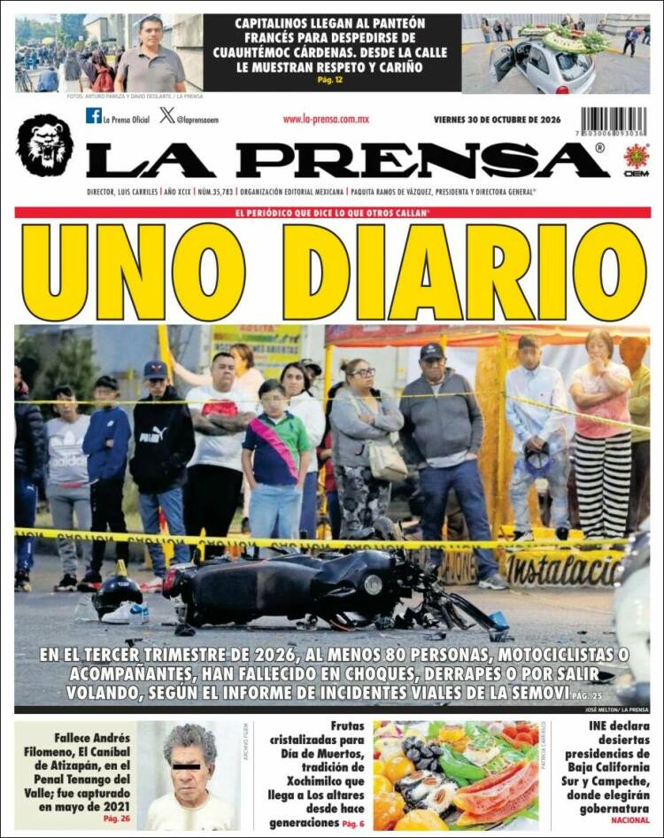 Portada de La Prensa (M&eacute;xico)