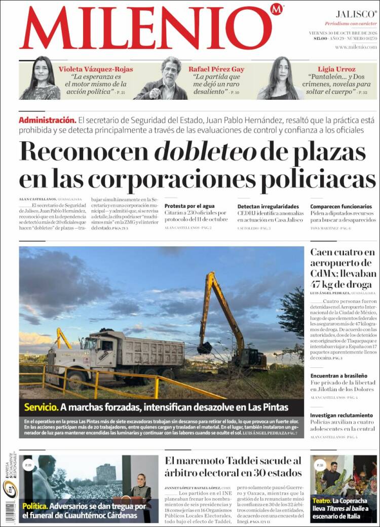 Portada de Milenio - Jalisco (M&eacute;xico)