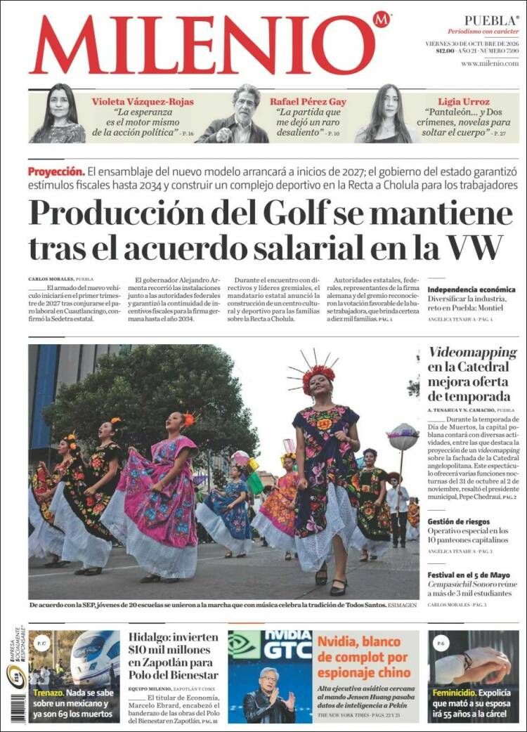 Portada de Milenio de Puebla (M&eacute;xico)