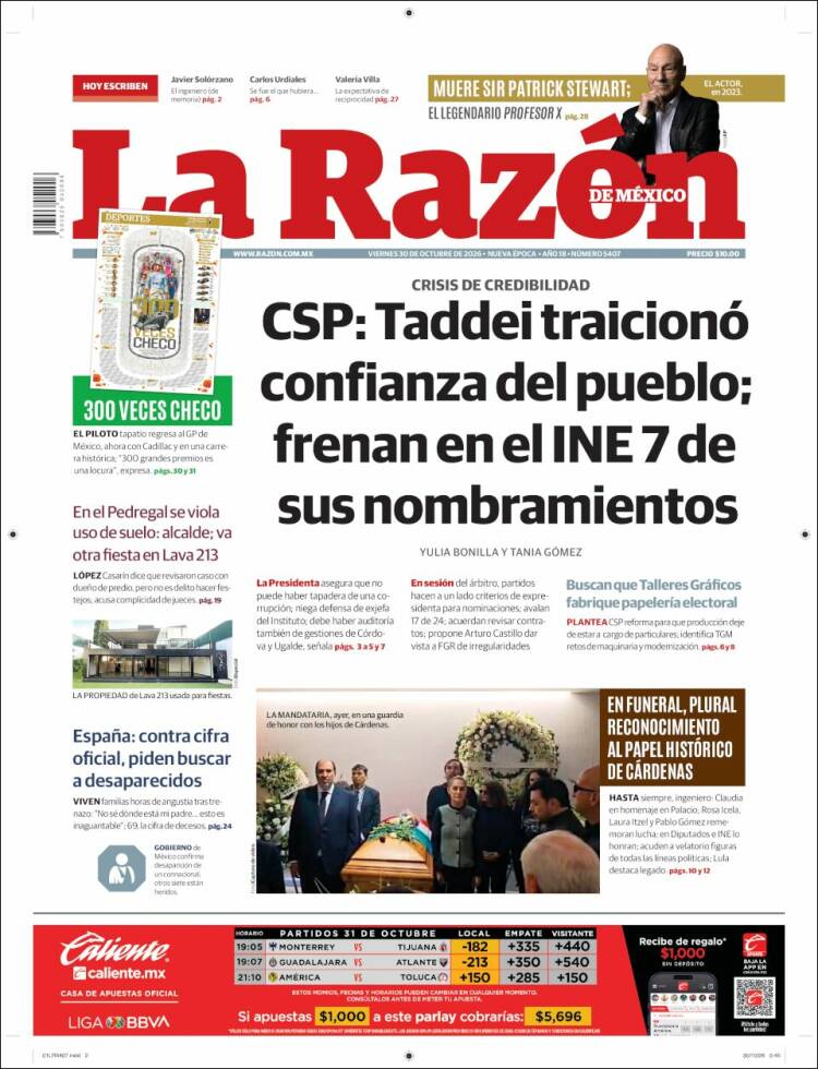 Portada de La Razón (M&eacute;xico)