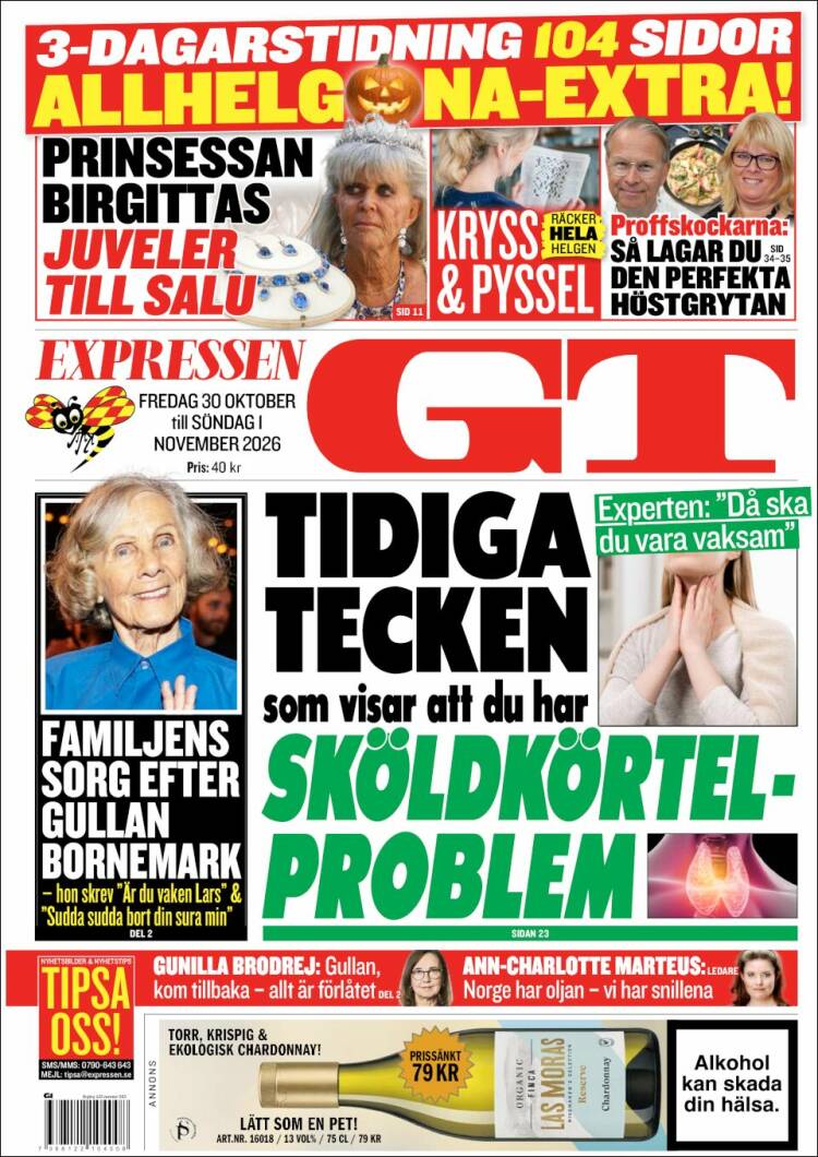 Portada de Göteborgstidningen (Suecia)