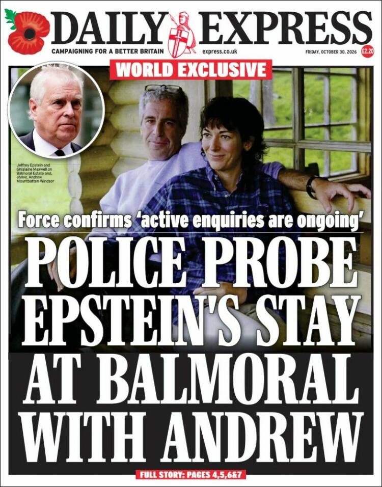 Portada de Daily Express (Reino Unido)