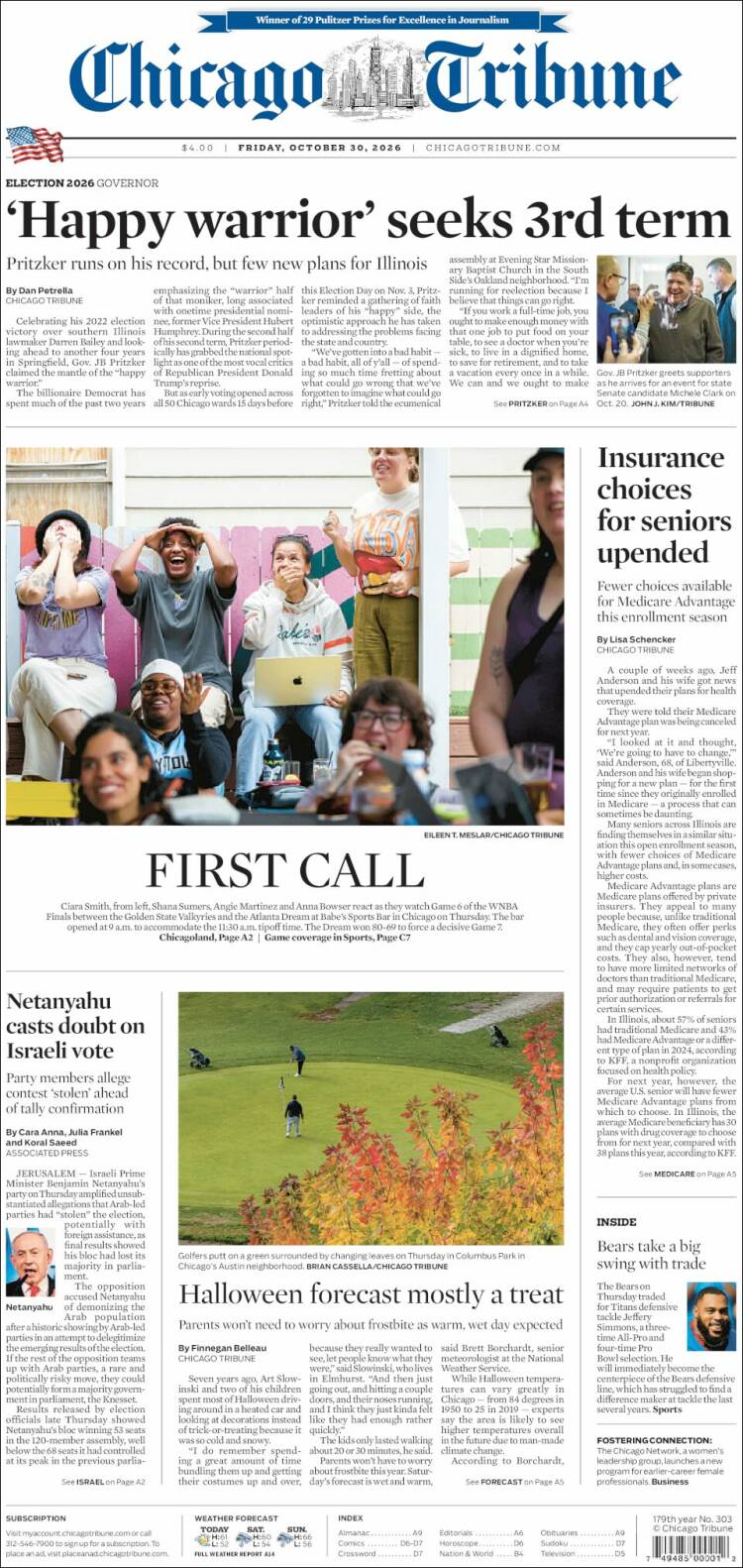 Portada de Chicago Tribune (USA)