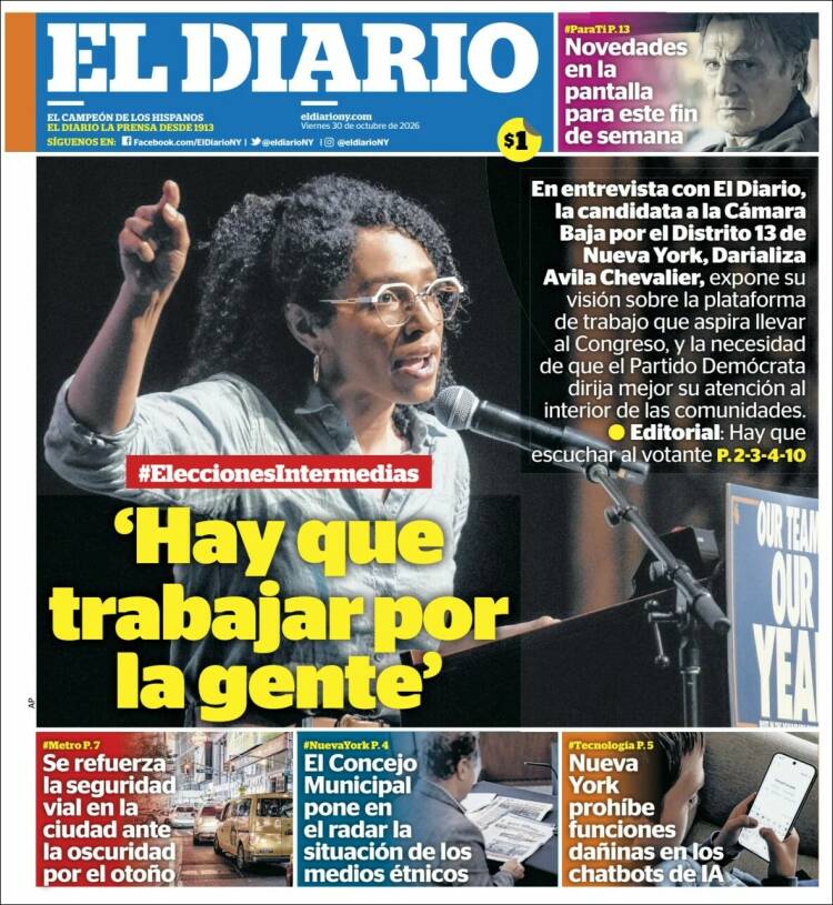 Portada de El Diario NY (USA)