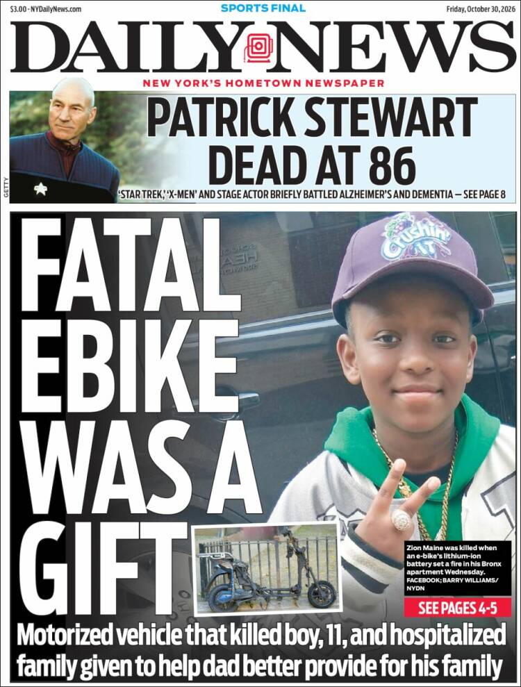 Portada de Daily News - New York (USA)