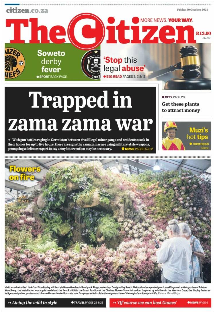 Portada de The Citizen (Sud&aacute;frica)