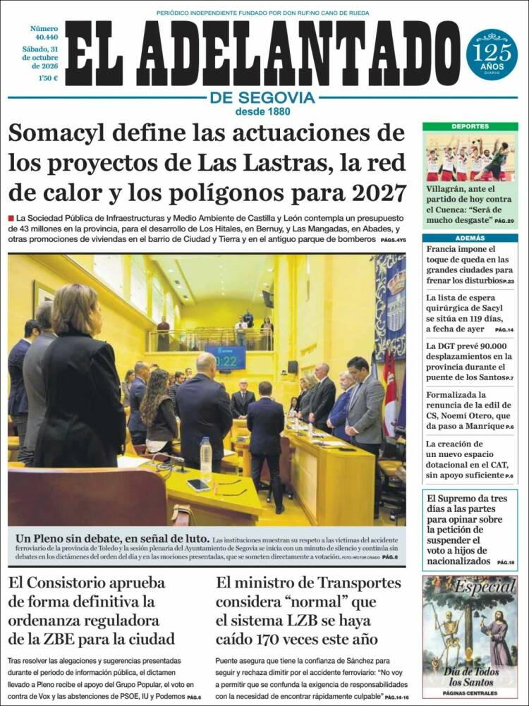 Portada de El Adelantado de Segovia (Espagne)