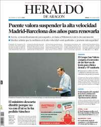 Portada de Heraldo de Aragón (Espagne)